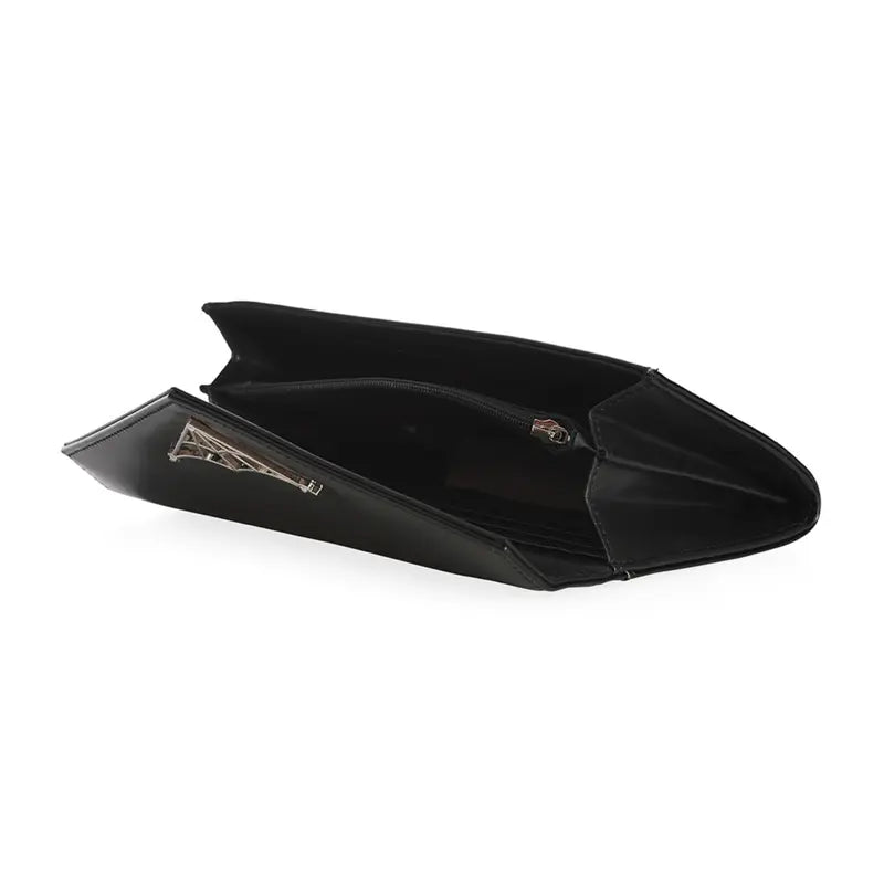 Black Patent Envelope Wallet with Web Plate