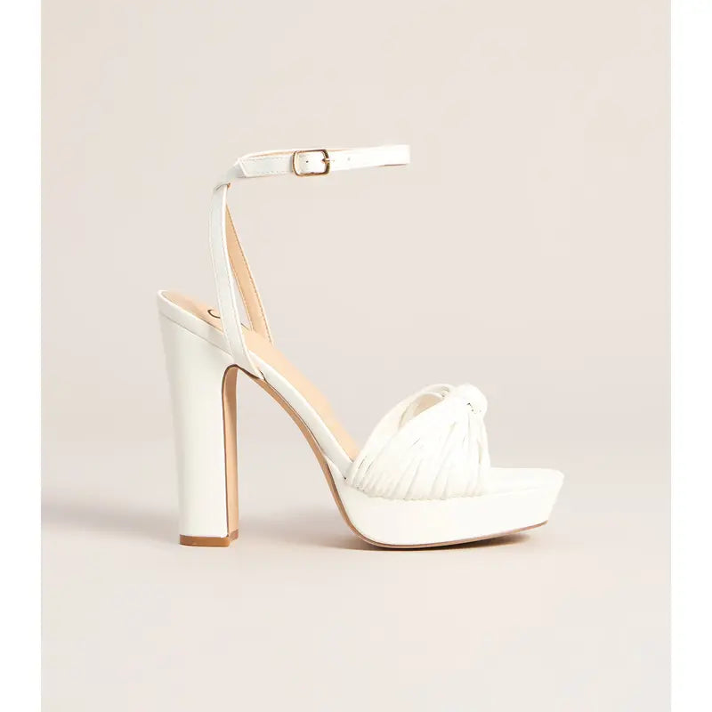 Metallic Gold Platform Block Heel Sandals