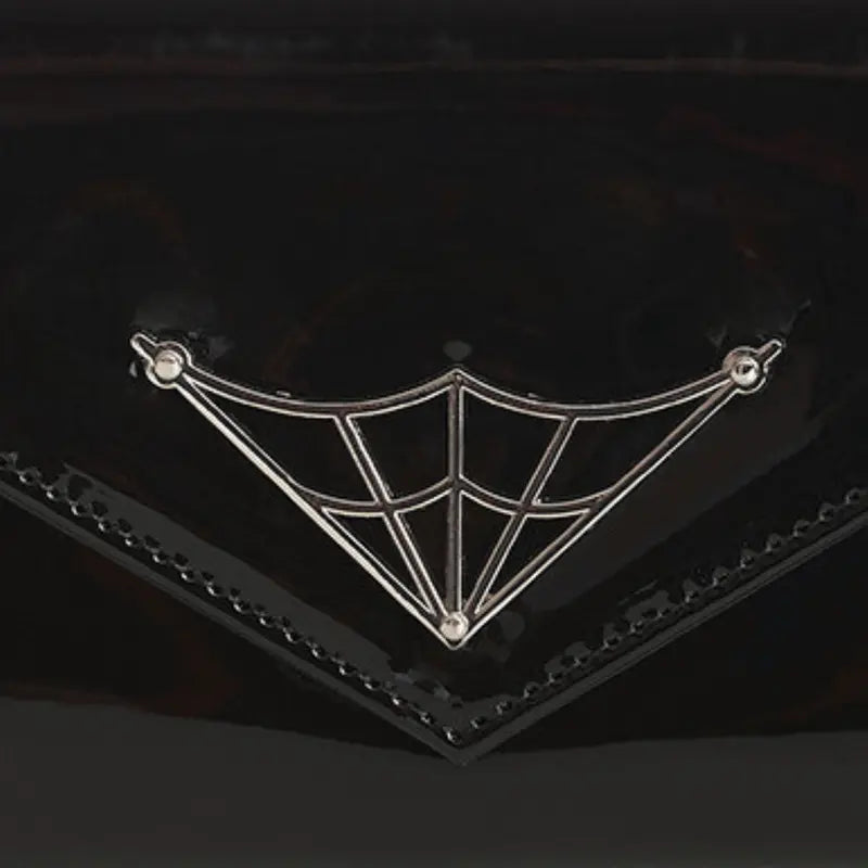 Black Patent Envelope Wallet with Web Plate