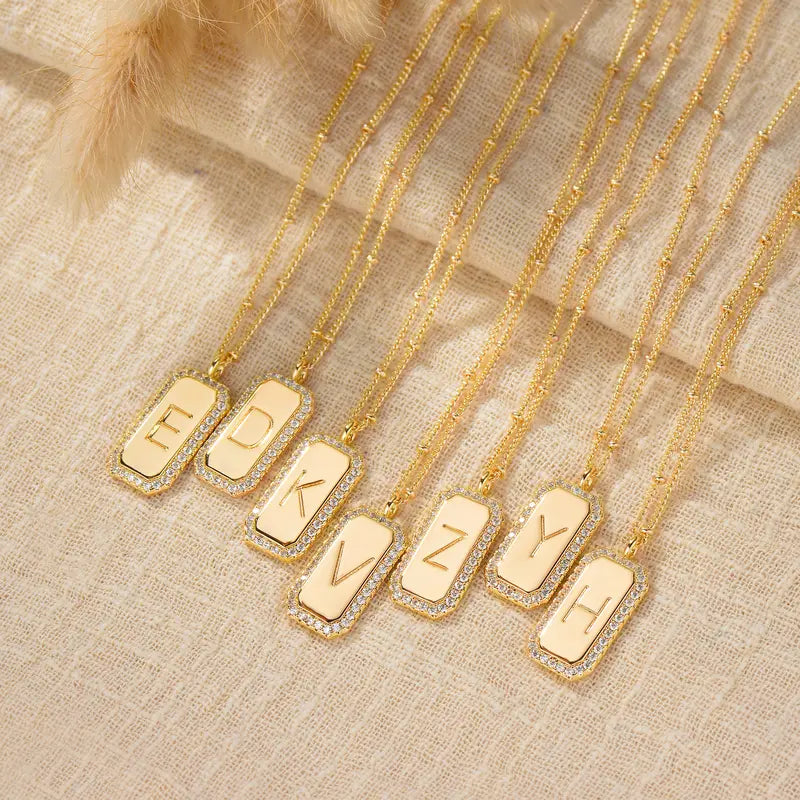 Gold-Tone Chain and Letter Pendant Necklaces