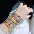 Multicolour Crystal Chain Bracelets with Adjustable Clasps