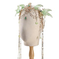 Green Butterfly Wing Beaded Hair Crown