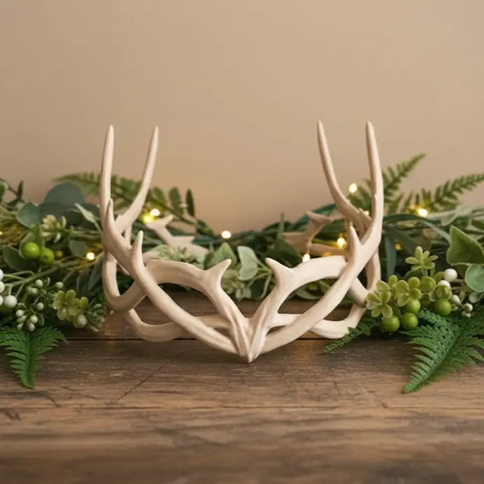 Cream Branching Antler Crown Headpiece