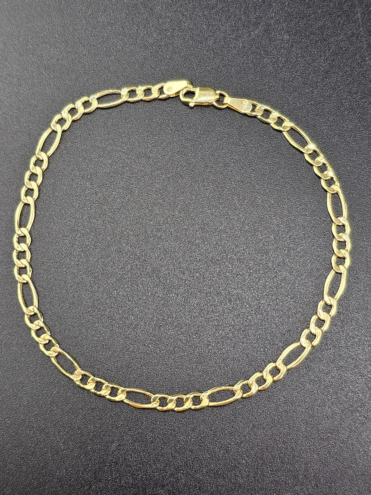 Yellow Gold Flat Link Chain Bracelet