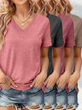 V-Neck Short Sleeve Tees in Four Colors