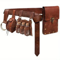 Brown Leather-Look Belt with Pouches and Vials